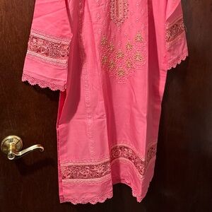 Pink Embroidered Kurta Tunic